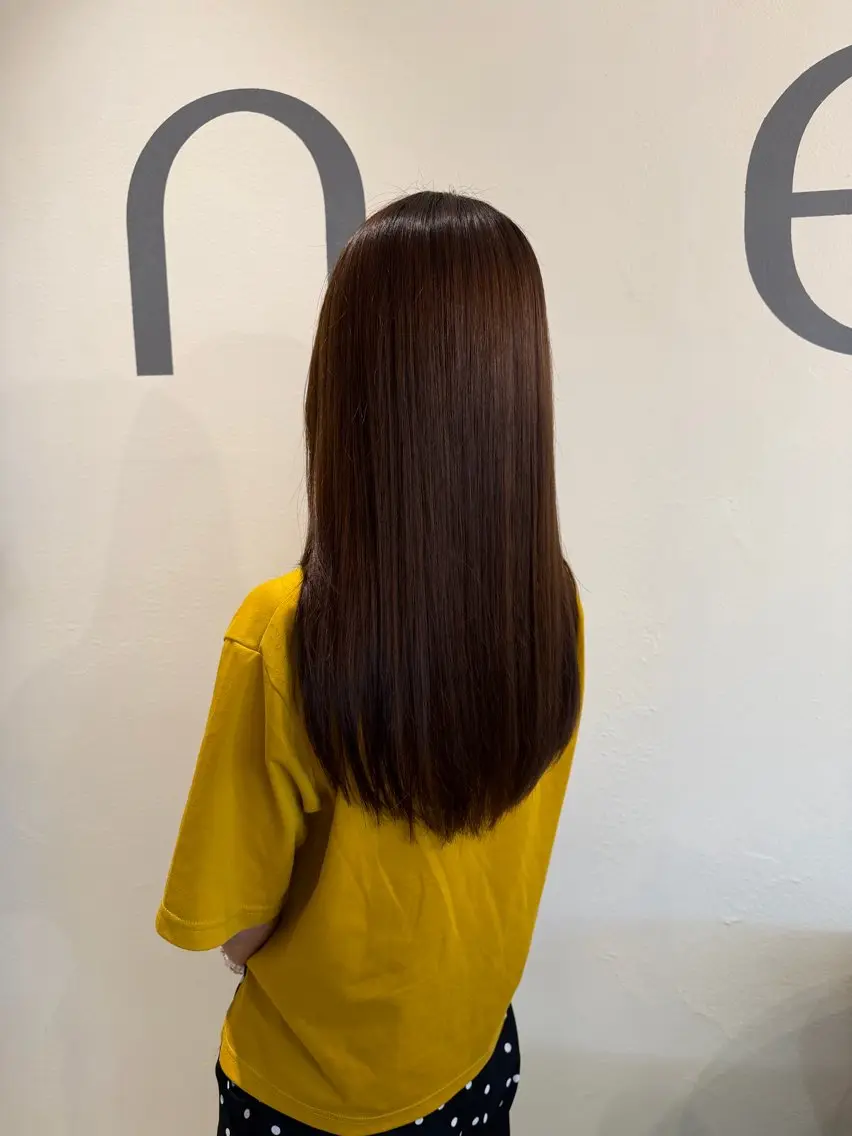 ロング ロング 縮毛矯正 カット 縮毛矯正 森 向日葵のヘアスタイル