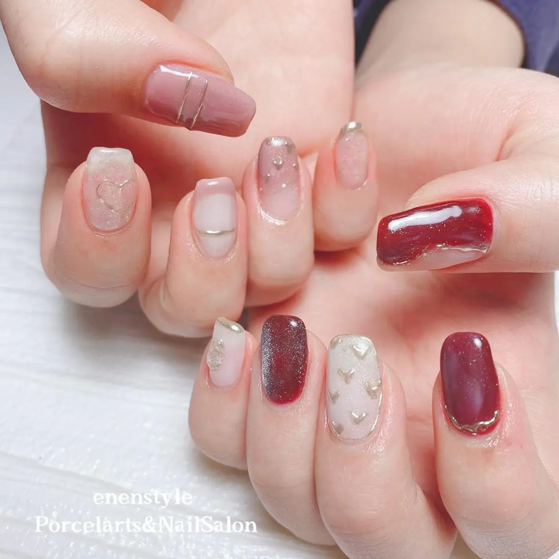 ミディアム ネイル 🐾enen style 🐾のネイルデザイン