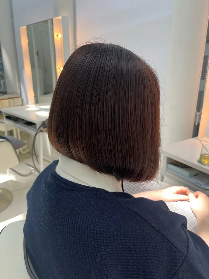 ミディアム ボブ トリートメント カット ヘアカラー トリートメント 齋藤 結衣のヘアスタイル