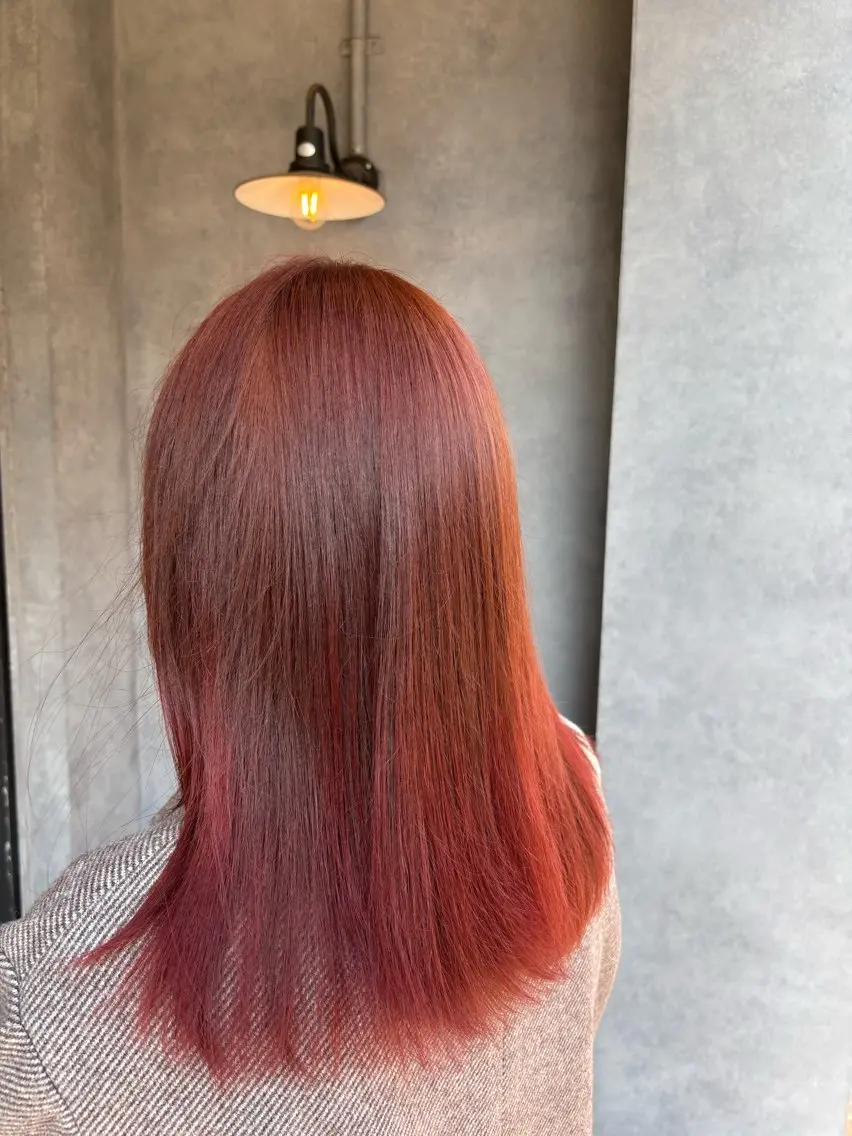 セミロング カラー カット ヘアカラー ヘアセット ケアブリーチ🥣 縮毛矯正Ryokoのヘアスタイル