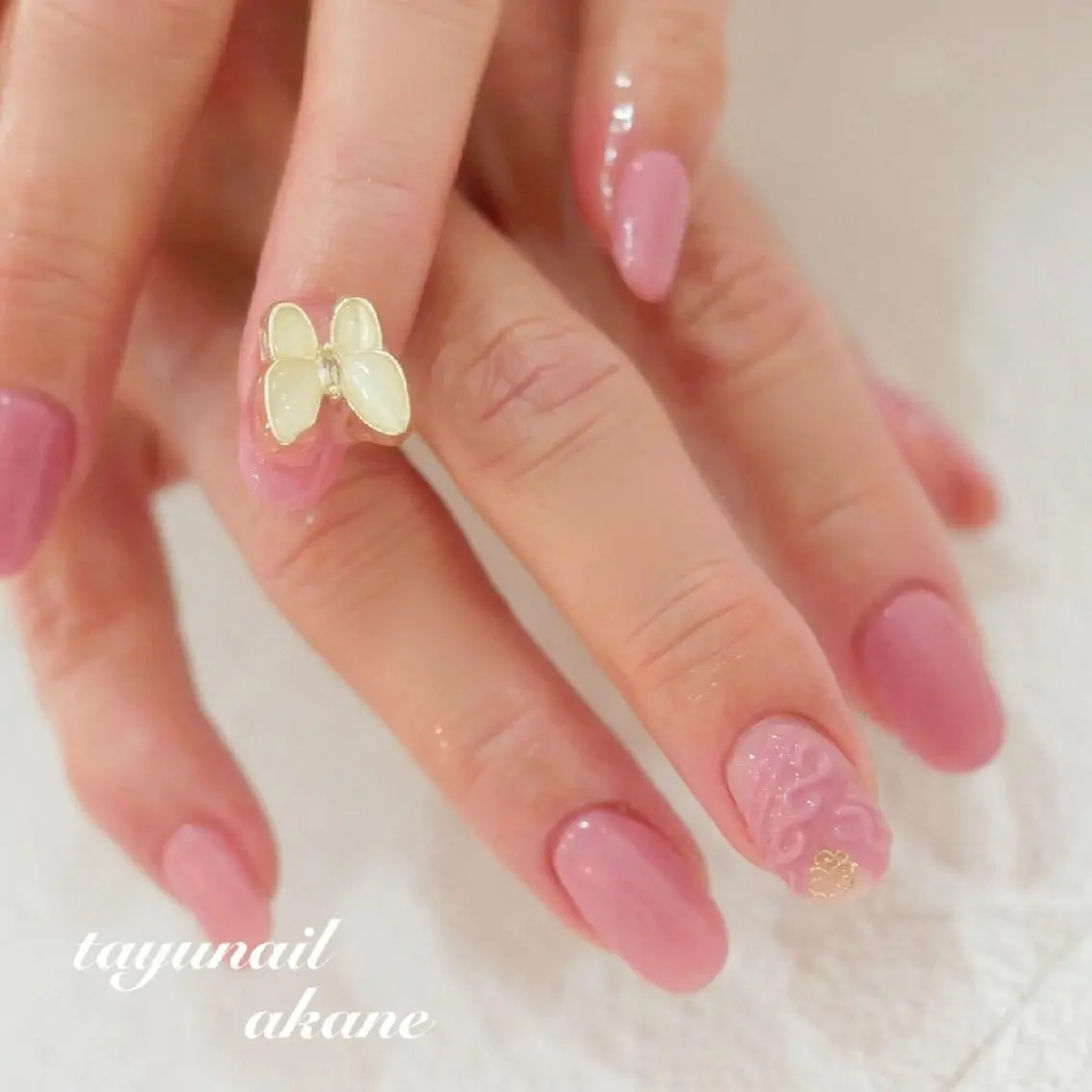ネイル アートネイル ブルー ジェルネイル パラジェル ピンク ネイルサロン 【たゆnail】のネイルデザイン
