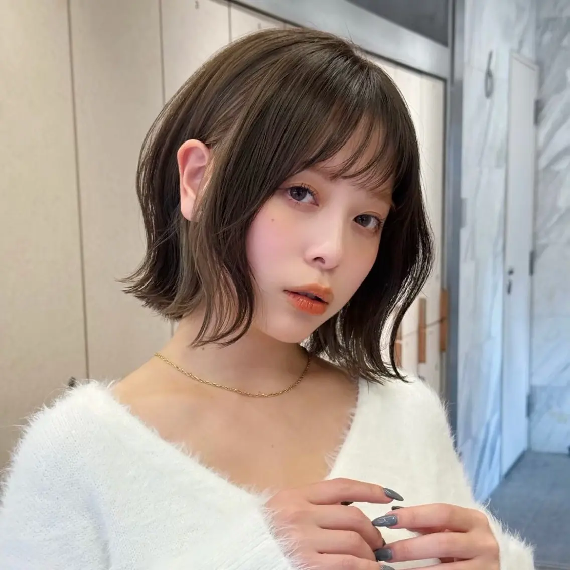 ショート ボブ 韓国風ヘア レイヤーカット 似合わせカット ショートヘア 韓国ヘア/艶カラー /レイヤー/るい🐬のヘアスタイル