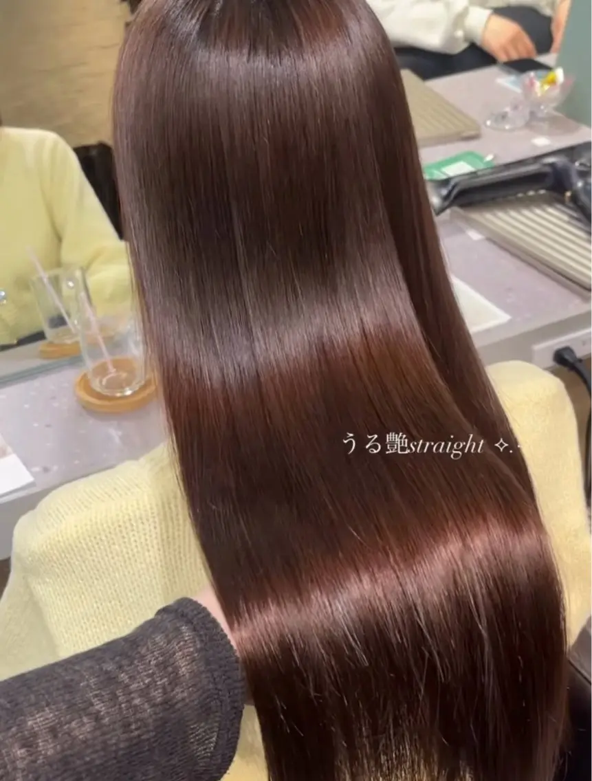 ロング ヘアカラー 縮毛矯正 彩菜/透明感艶カラー /赤み消しカラーのヘアスタイル