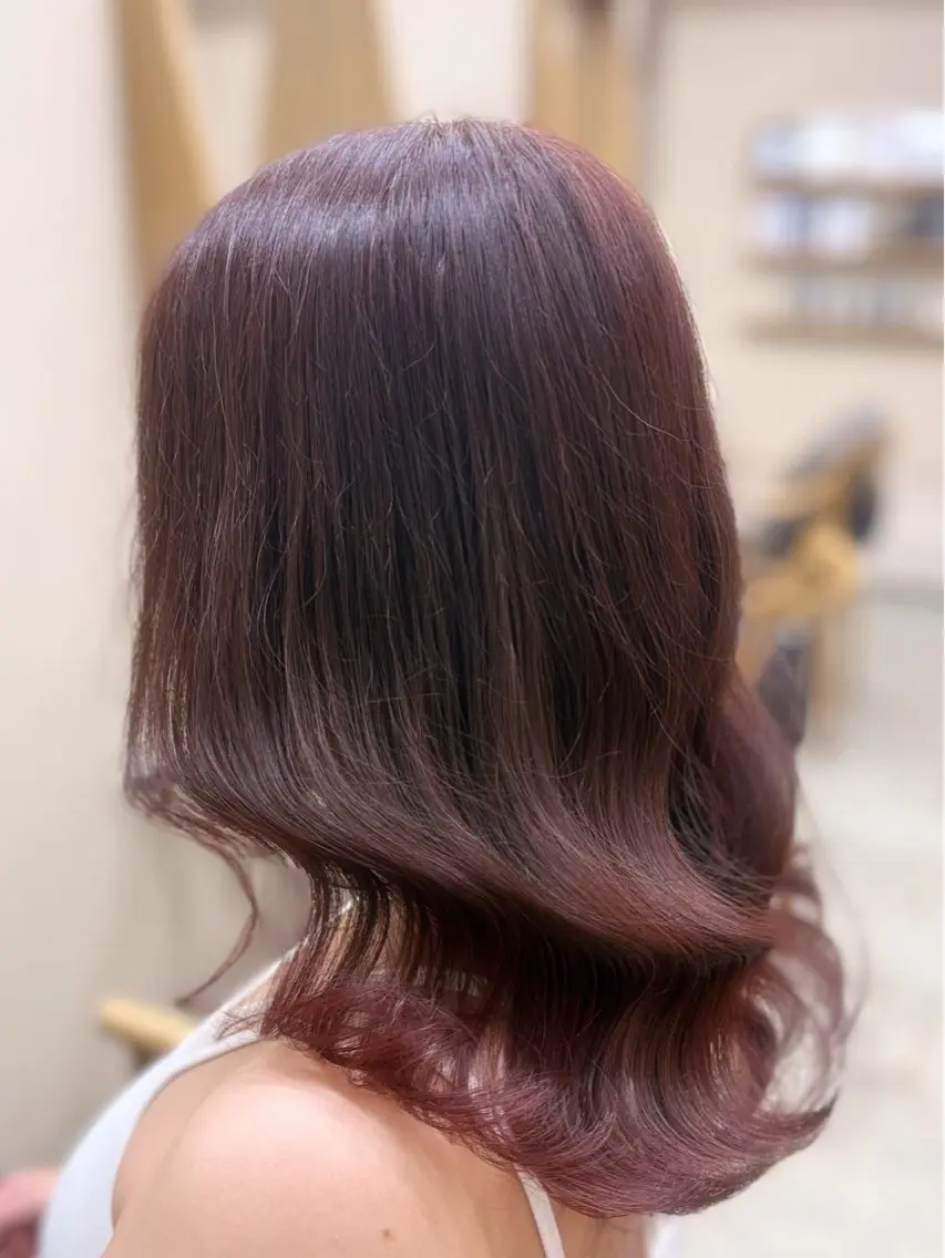 ミディアム カラー ヘアカラー 🎀ワンカラー/ 髪質改善あやな🪽のヘアスタイル