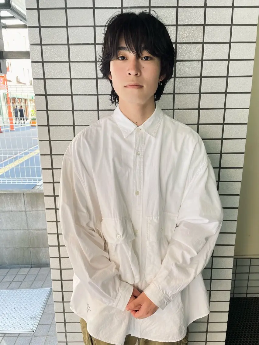 ミディアム パーマ メンズ ミディアムパーマ メンズパーマ ニュアンスパーマ カット パーマ トリートメント ヘッドスパ ruki yabeのヘアスタイル