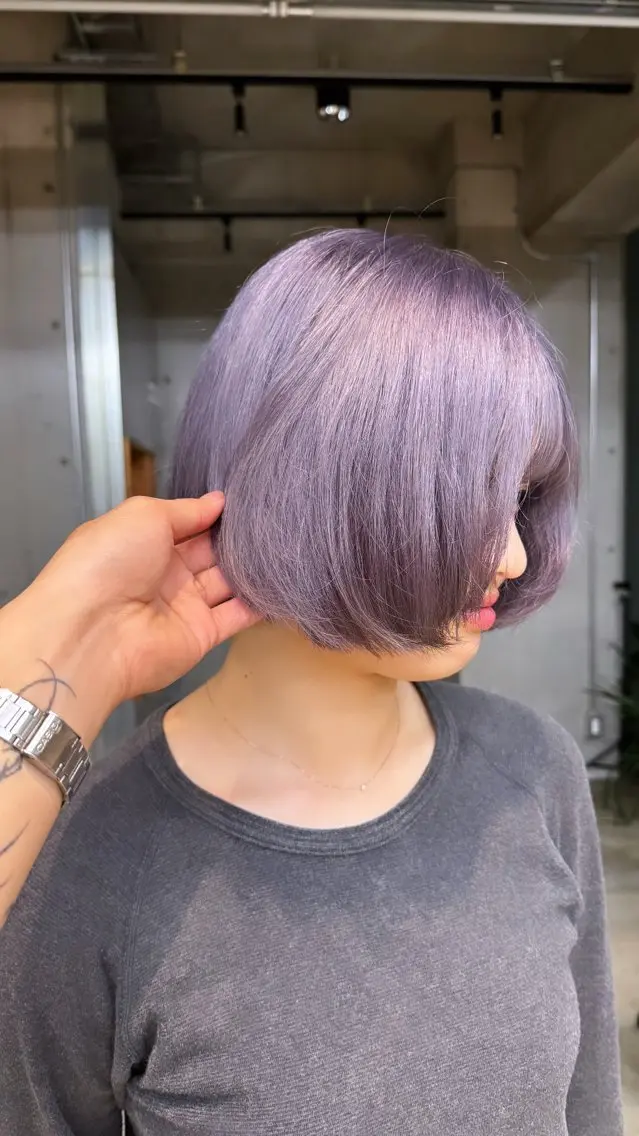 ショート ヘアカラー sora/ハイトーン /透明感カラー🫧のヘアスタイル