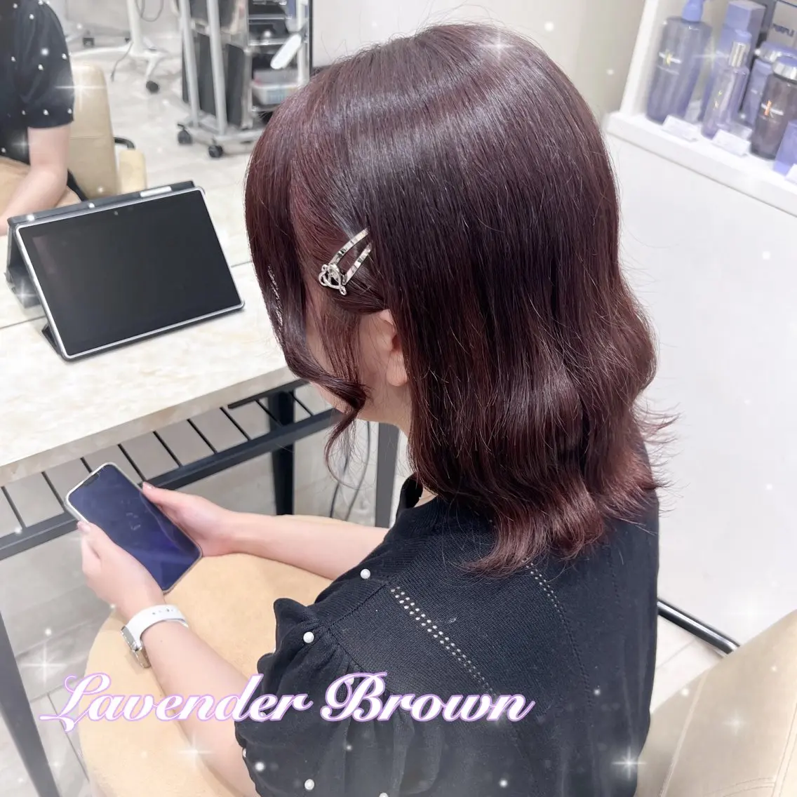 ミディアム カラー ブラウンカラー ラベンダーカラー ラベンダーブラウン 表参道/ハイトーン/ ブリーチ/みずは🎀のヘアスタイル