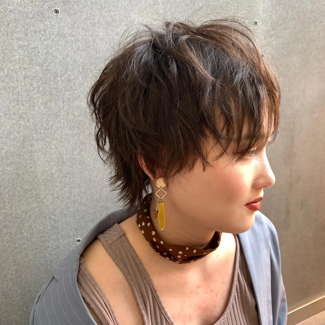 ショート 顔周りの垢抜けヘア 立山あいりのヘアスタイル