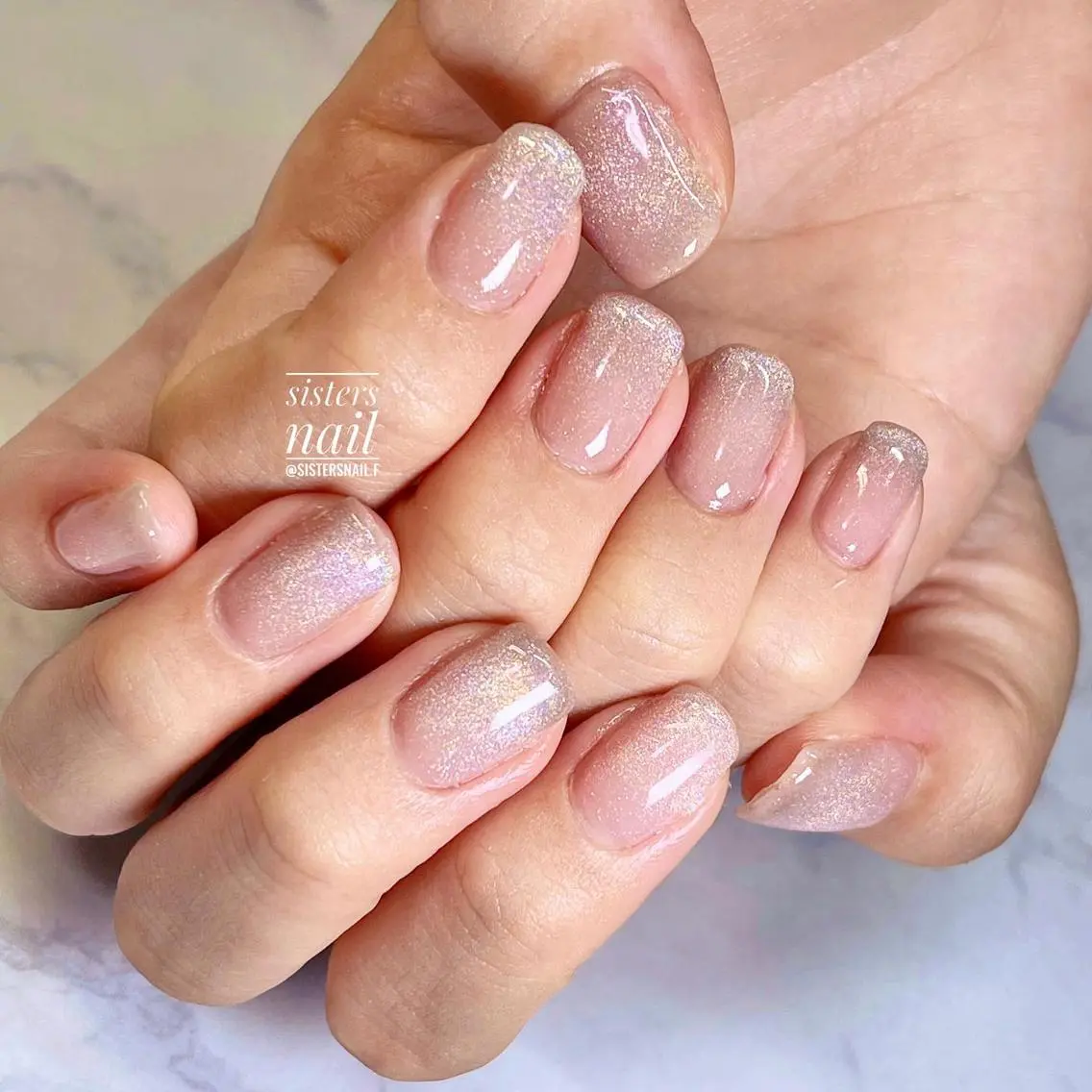 ネイル アートネイル オーロラネイル キラキラネイル マグネットネイル オフィスネイル sisters nail.fのネイルデザイン