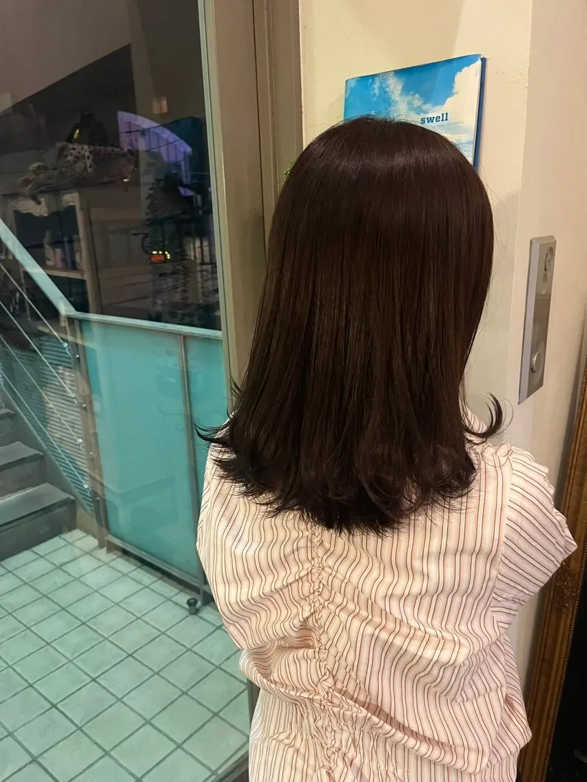 カラー ブラウンカラー ラベンダーカラー ヘアカラー トリートメント イイダ ヒナのヘアスタイル