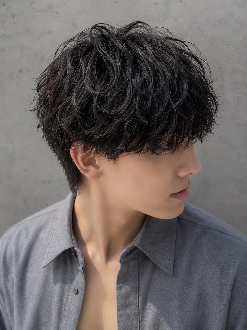 パーマ メンズ カット パーマ _WHITE /藤田唯生のヘアスタイル