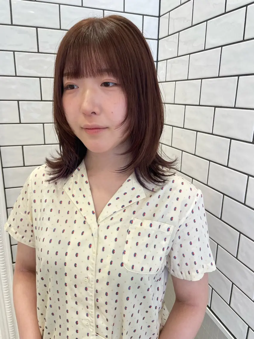 セミロング レイヤーカット/ パーマ/MIFAのヘアスタイル
