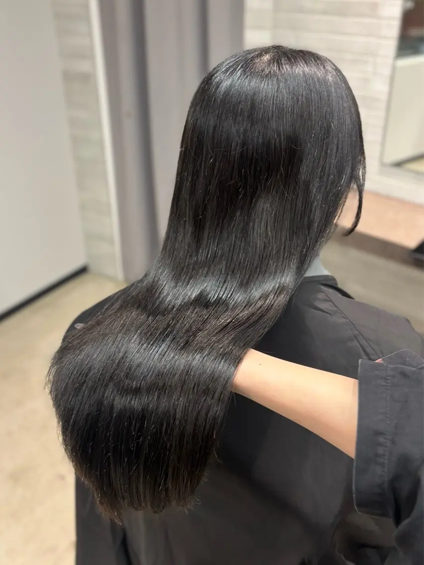 ロング カット ヘアカラー トリートメント ユカ🎀韓国レイヤー /縮毛矯正/艶カラーのヘアスタイル