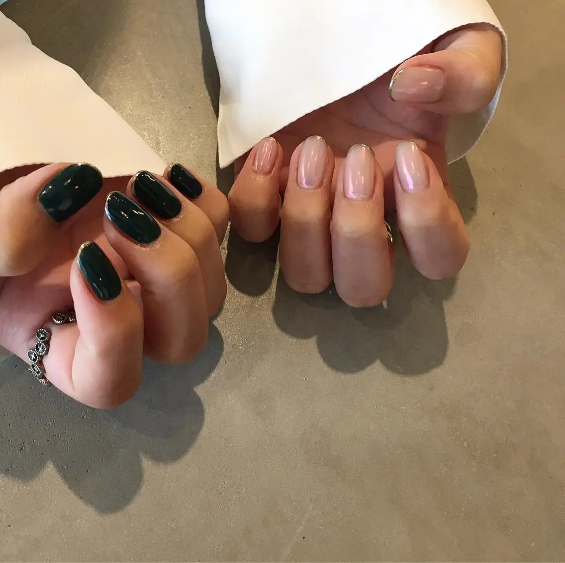 ネイル アートネイル 長さ出し ジェルネイル マットネイル ミラーネイル ハンドネイル nail salon Soeurのネイルデザイン