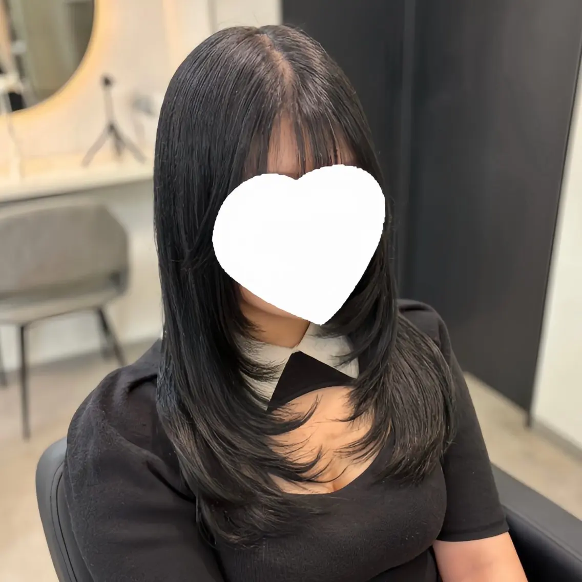 カラー 黒髪 ブリーチ ブリーチなしカラー ヘアカラー MOMOKA / Lapis今泉店のヘアスタイル