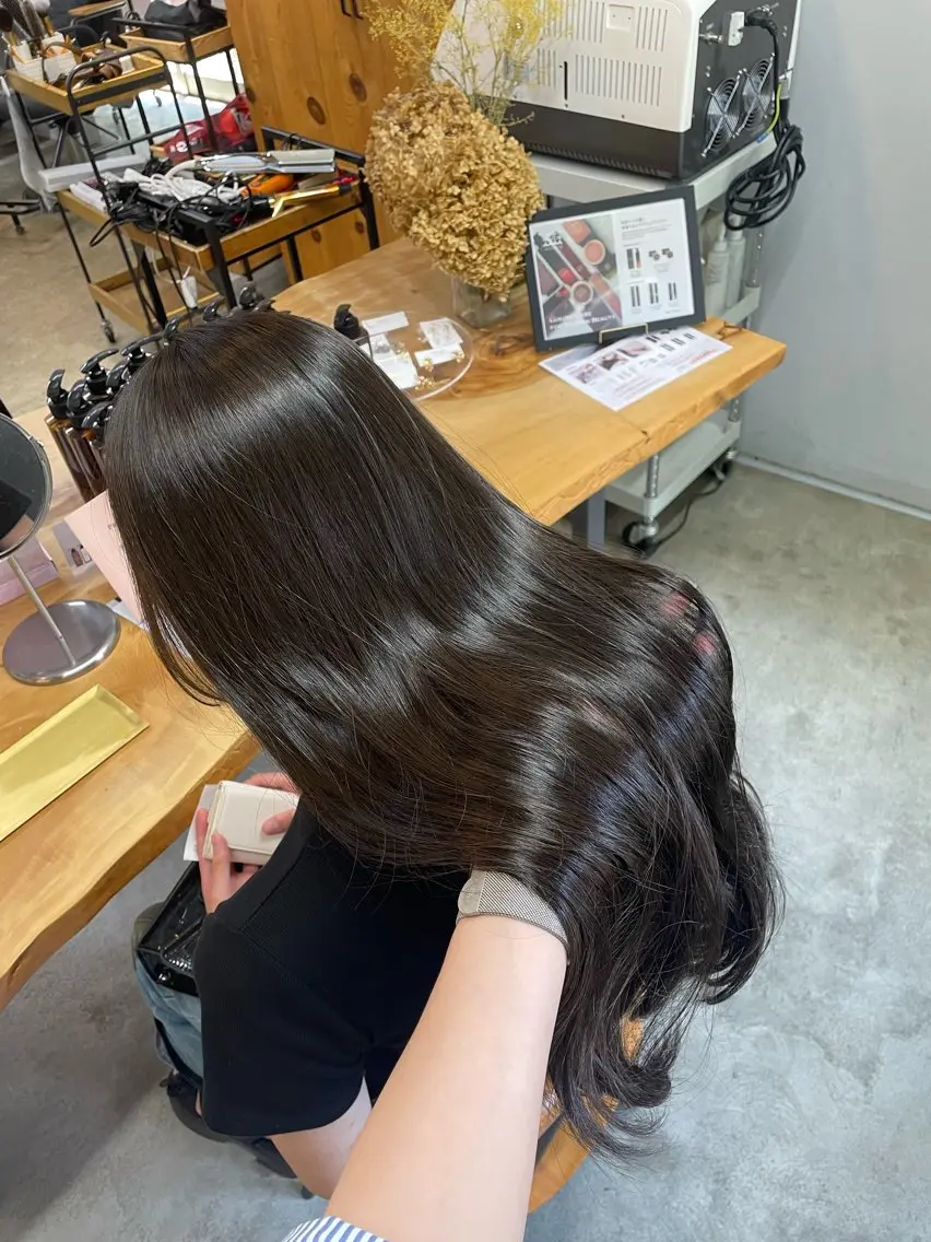 ロング カラー カット ヘアカラー 立川/韓国レイヤー/ 縮毛矯正🫧小雪のヘアスタイル