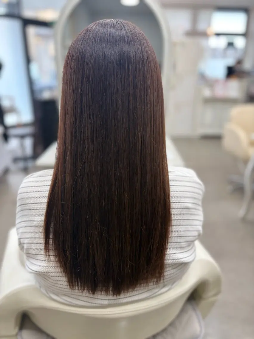 ロング 酸性ストレート カット 縮毛矯正 Peari大みか店 江幡のヘアスタイル