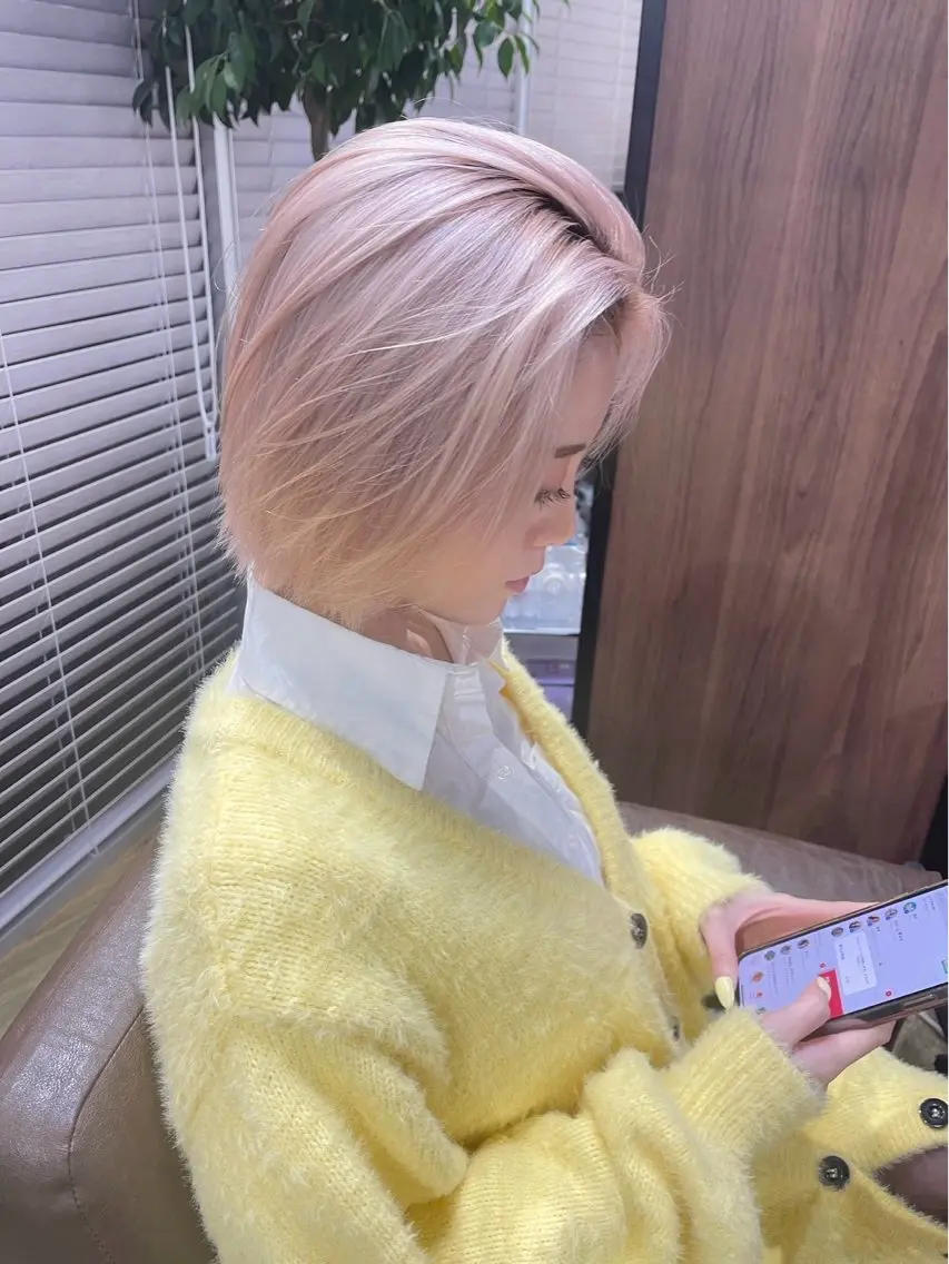 ショート ヘアカラー トリートメント ブリーチ✨ハイライト メンズヘア/アヤノのヘアスタイル