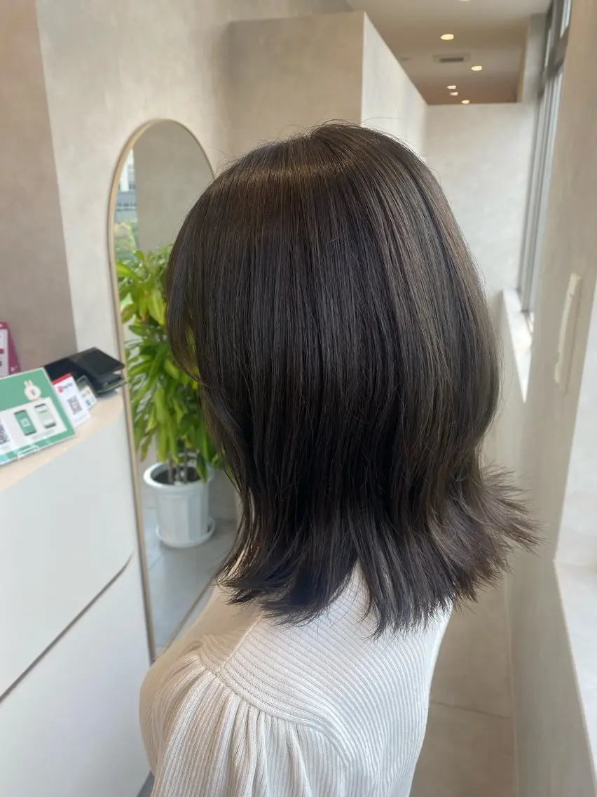 ミディアム カラー グレージュ 韓国ヘア・カラー 🩵SHIZUKUのヘアスタイル
