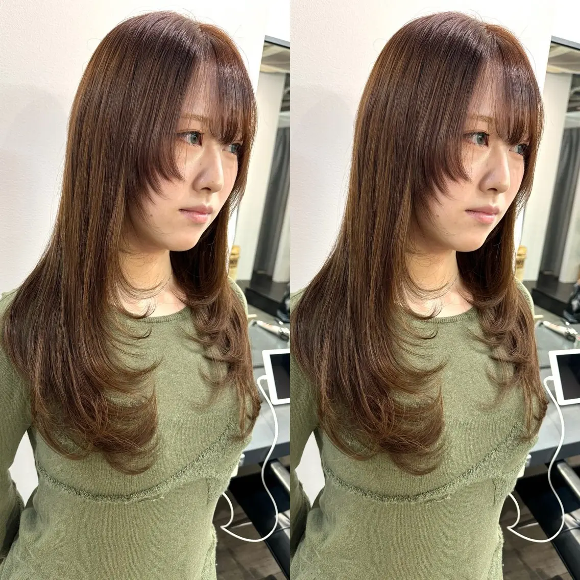 ロング バレイヤージュ ボブ🌈ナツヤのヘアスタイル
