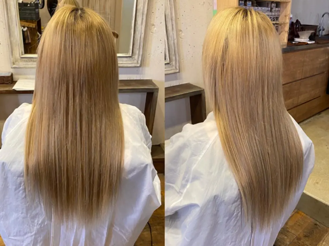 ブリーチonカラー＋高級シールエクステ60枚の写真