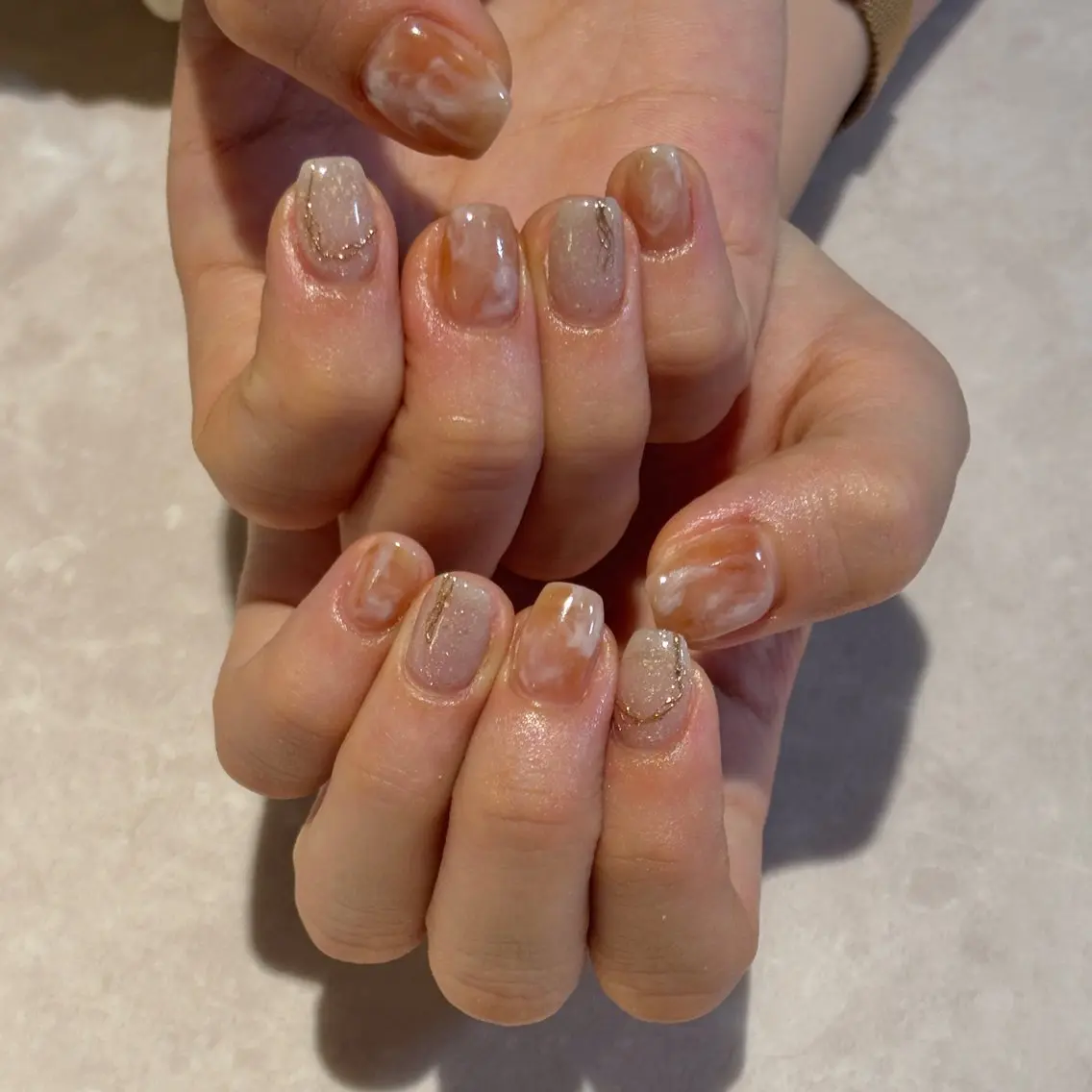ネイル ニュアンスネイル ハンドネイル モデル募集🍑渋谷 Nanamiのネイルデザイン