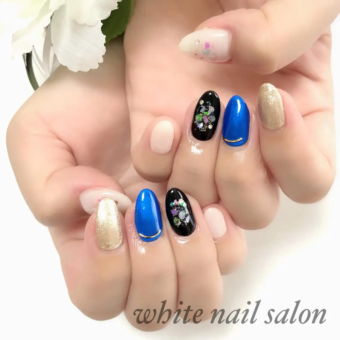 ネイル アートネイル フレンチネイル ジェルネイル ハードジェル 持ち込み ハンドネイル white nail salonのネイルデザイン