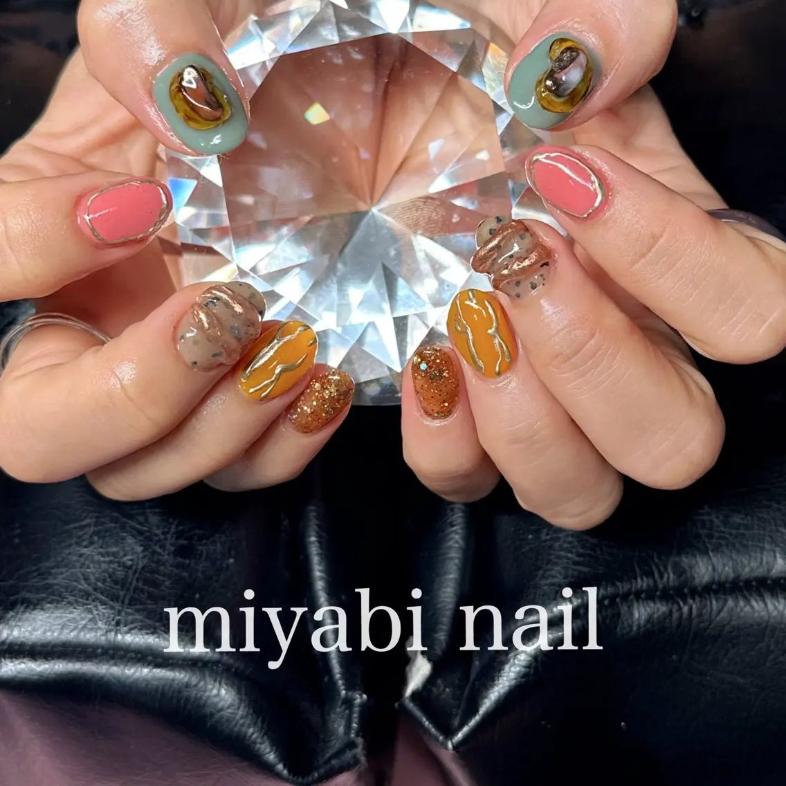 ネイル アートネイル ジェルネイル 持ち込み ハンドネイル miyabi nail 桂川駅近くのネイルデザイン