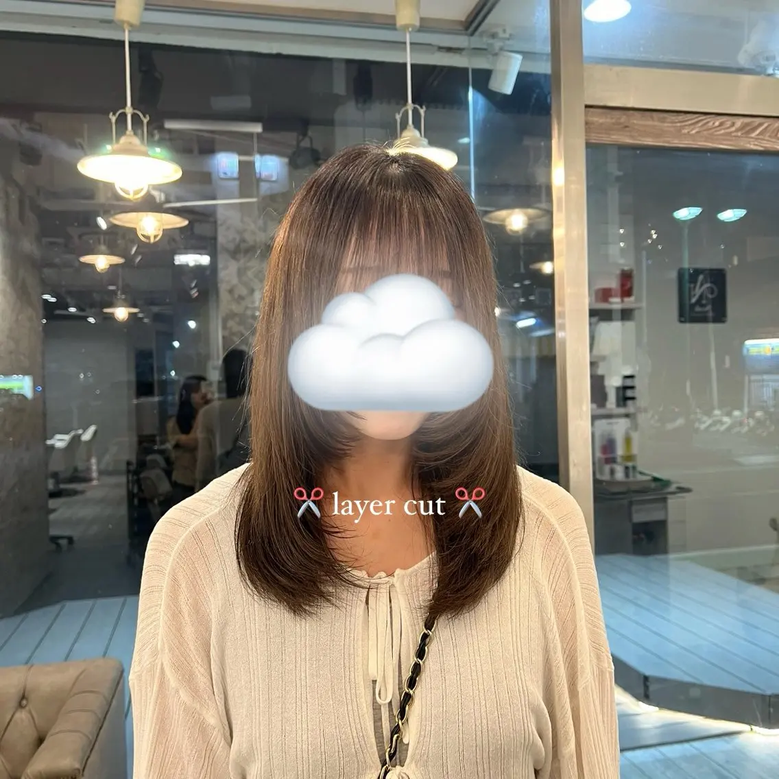 ミディアム 顔周りカット レイヤーカット 🩰‎暖色特化 / 𝐒𝐚𝐤𝐢🤎のヘアスタイル