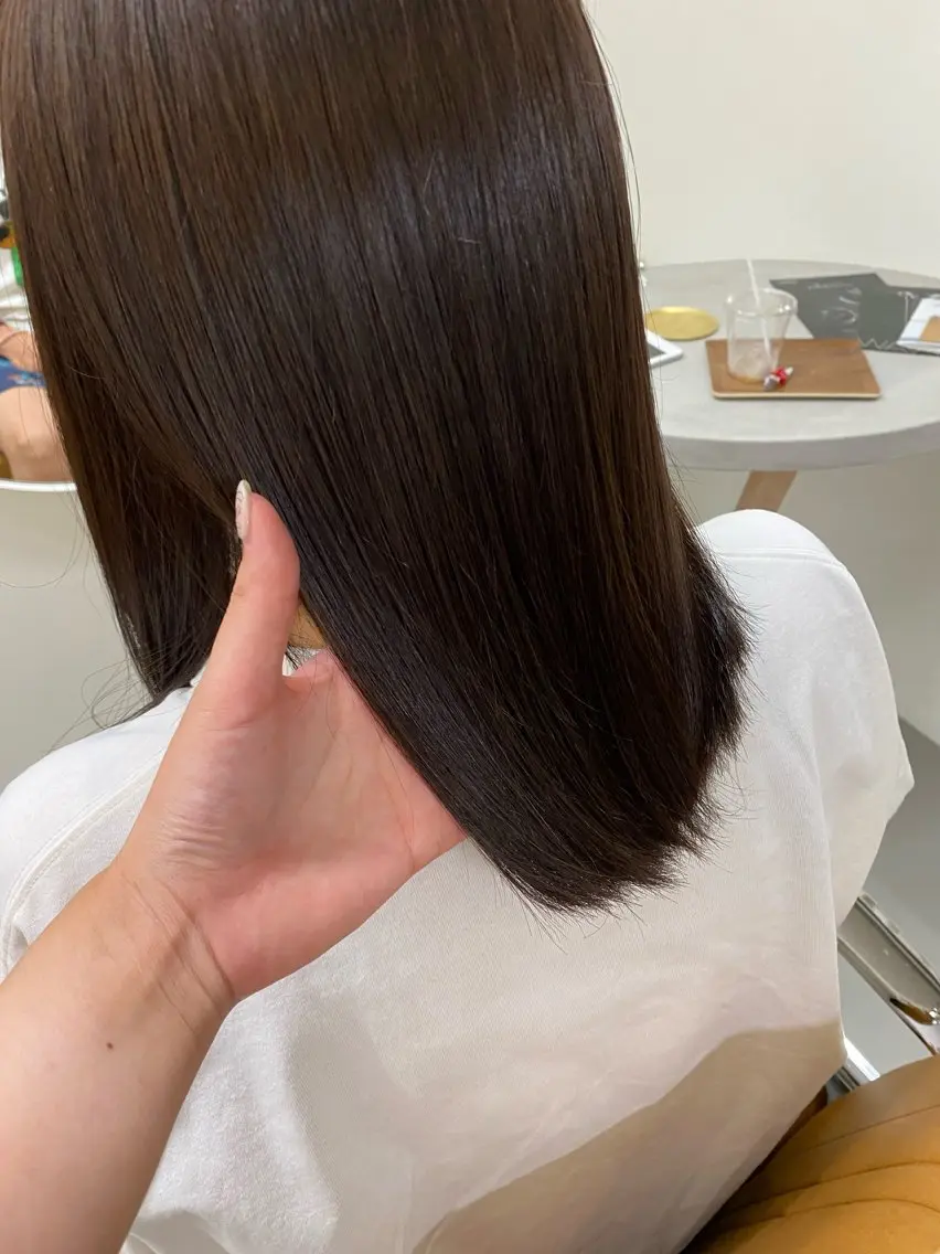 カラー ブラウンカラー オリーブブラウン 檜 果歩のヘアスタイル