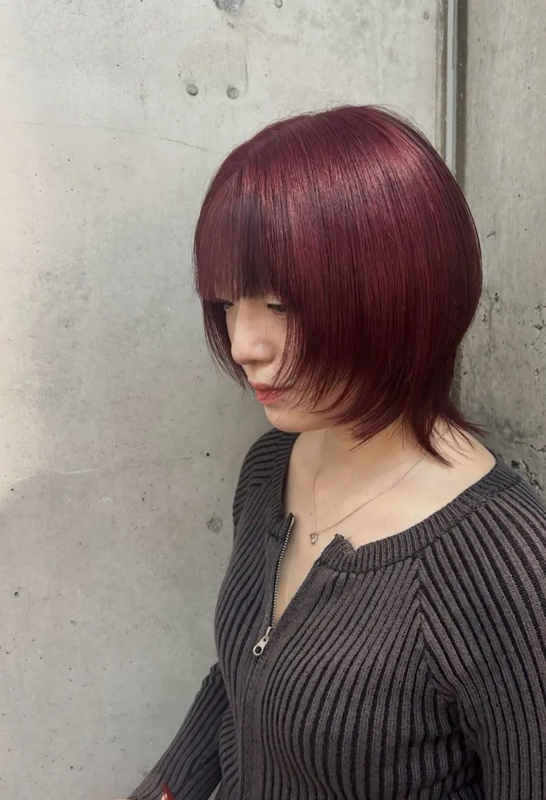 ショート カラー ブリーチ レッドカラー ヘアカラー [lani ] konatsuのヘアスタイル