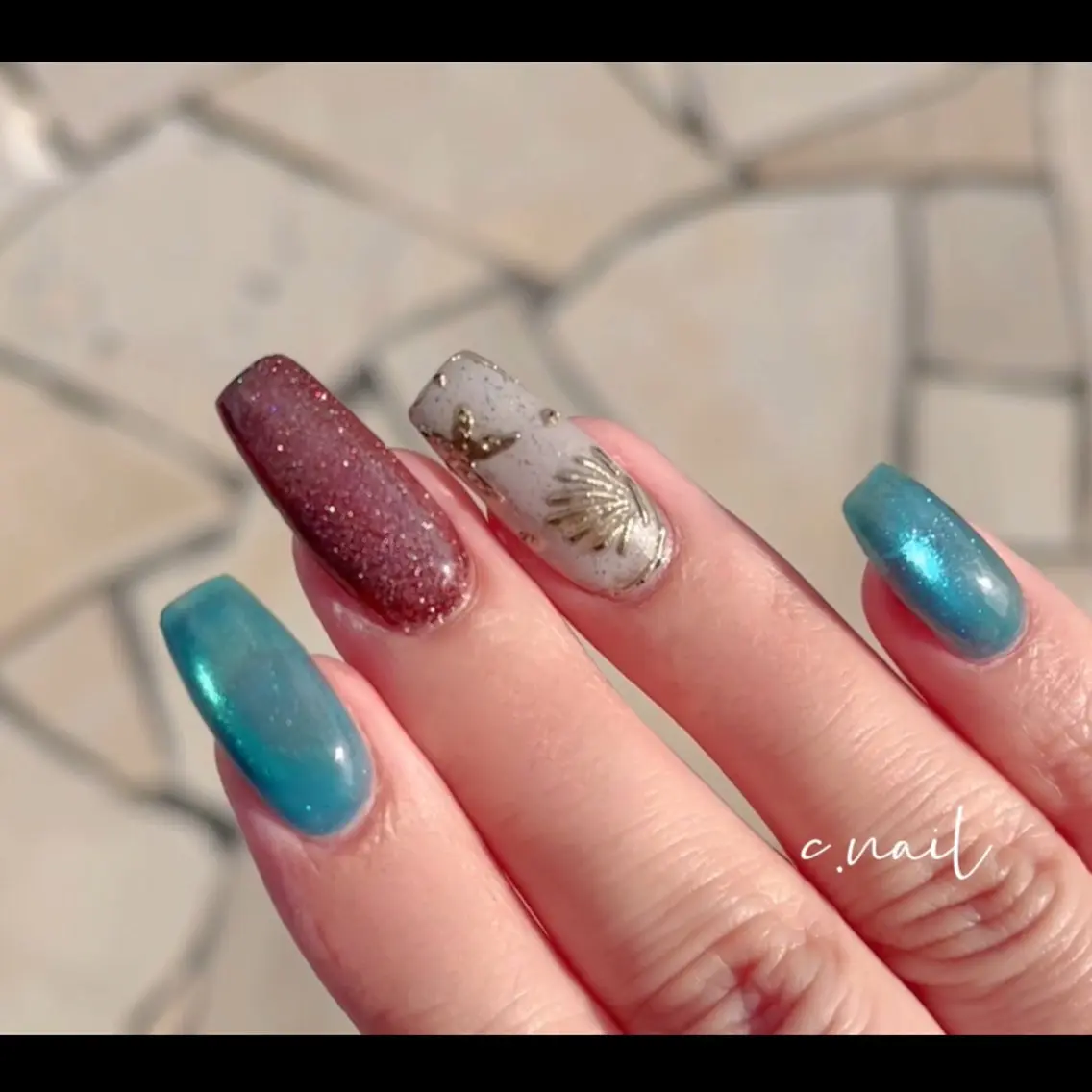 ネイル フットネイル フレンチネイル 氷ネイル・うるうるネイル マグネットネイル ミラーネイル C.Nail &Eyeのネイルデザイン