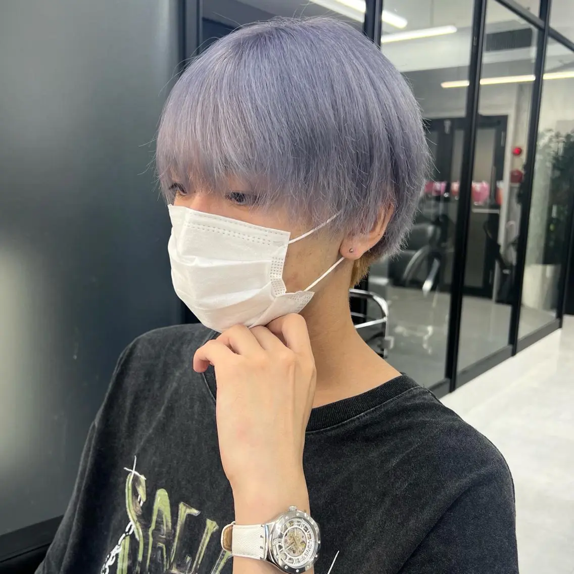 ショート カラー メンズ シールエクステ メンズハイトーン ハイトーンカラー エクステ ヘアカラー シールエクステ特化 ハイトーン、NANAのヘアスタイル