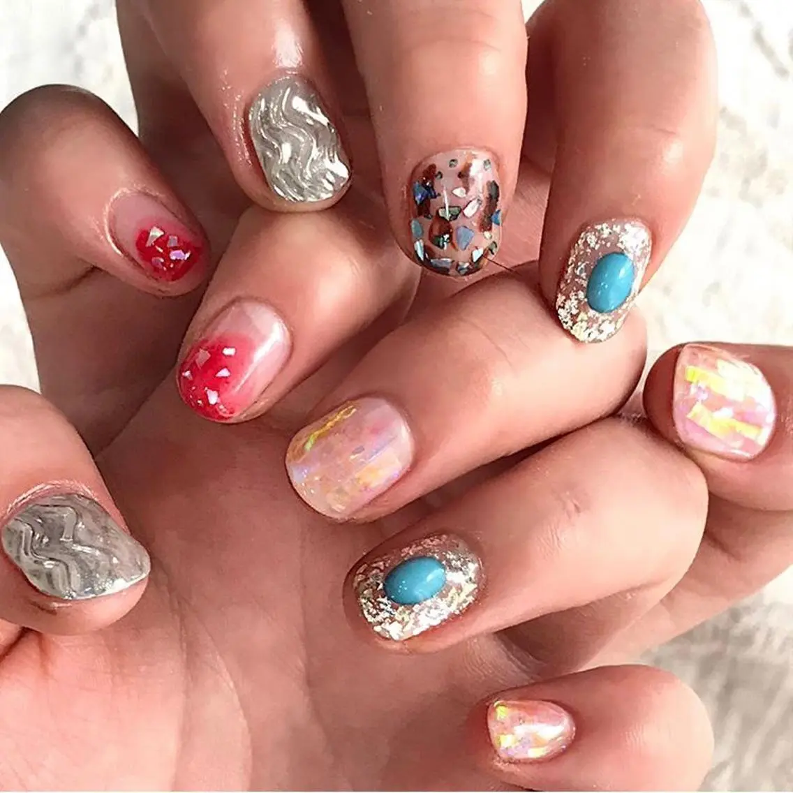 ネイル ジェルネイル 渋谷/チップ長さ出し 👑アプレgel-xのネイルデザイン