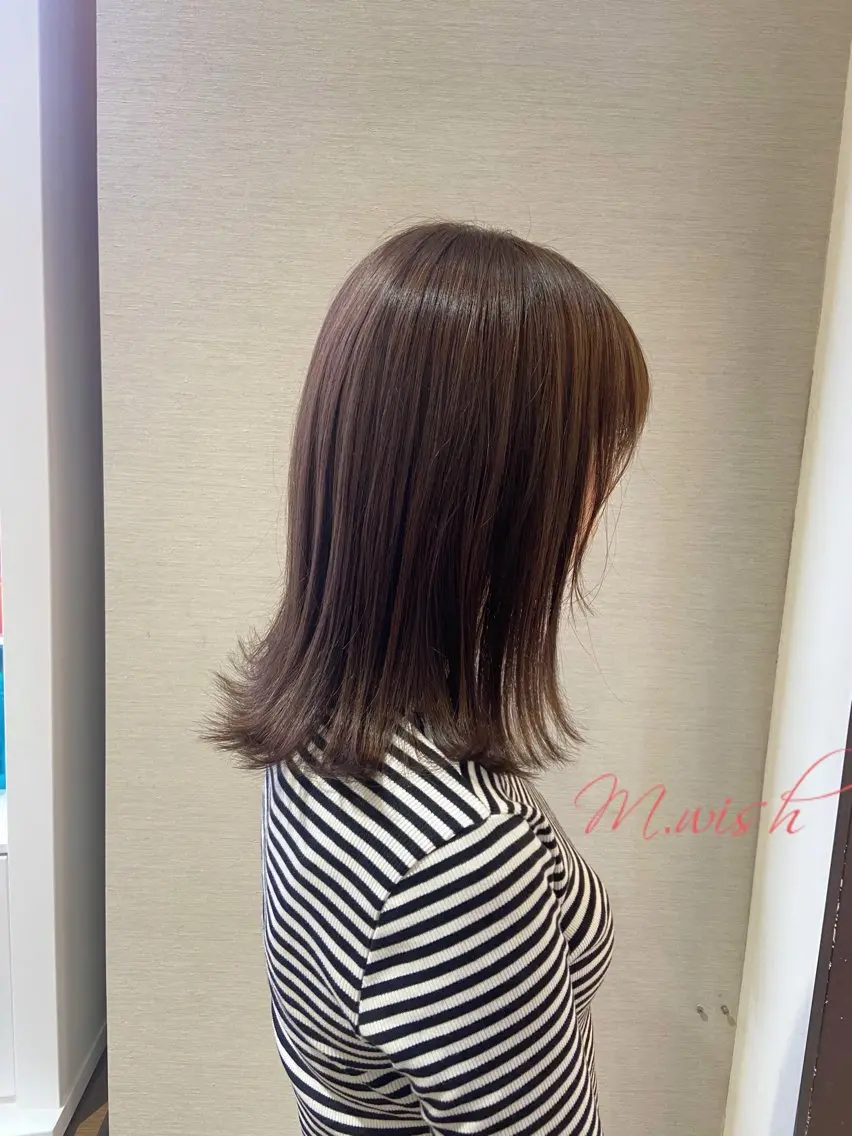 セミロング カラー カット ヘアカラー トリートメント 長田 尚大のヘアスタイル