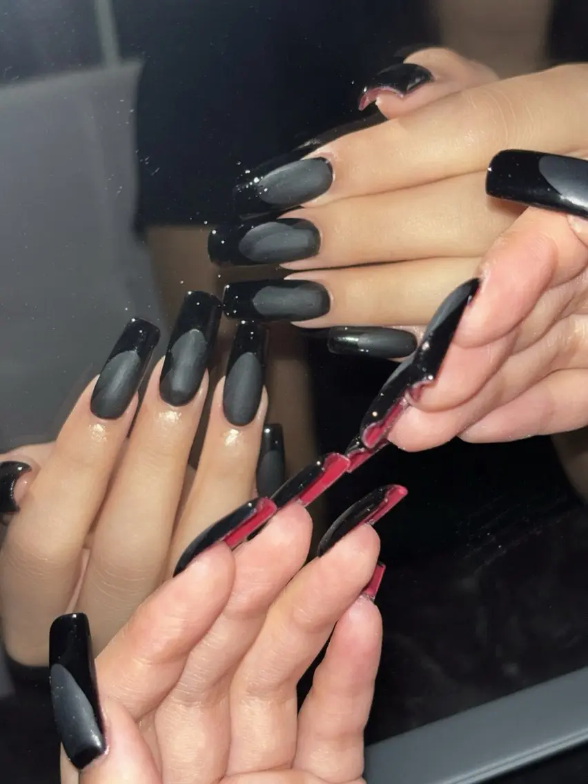 ネイル ロングネイル マットネイル スクエアネイル icy nail れいあのネイルデザイン