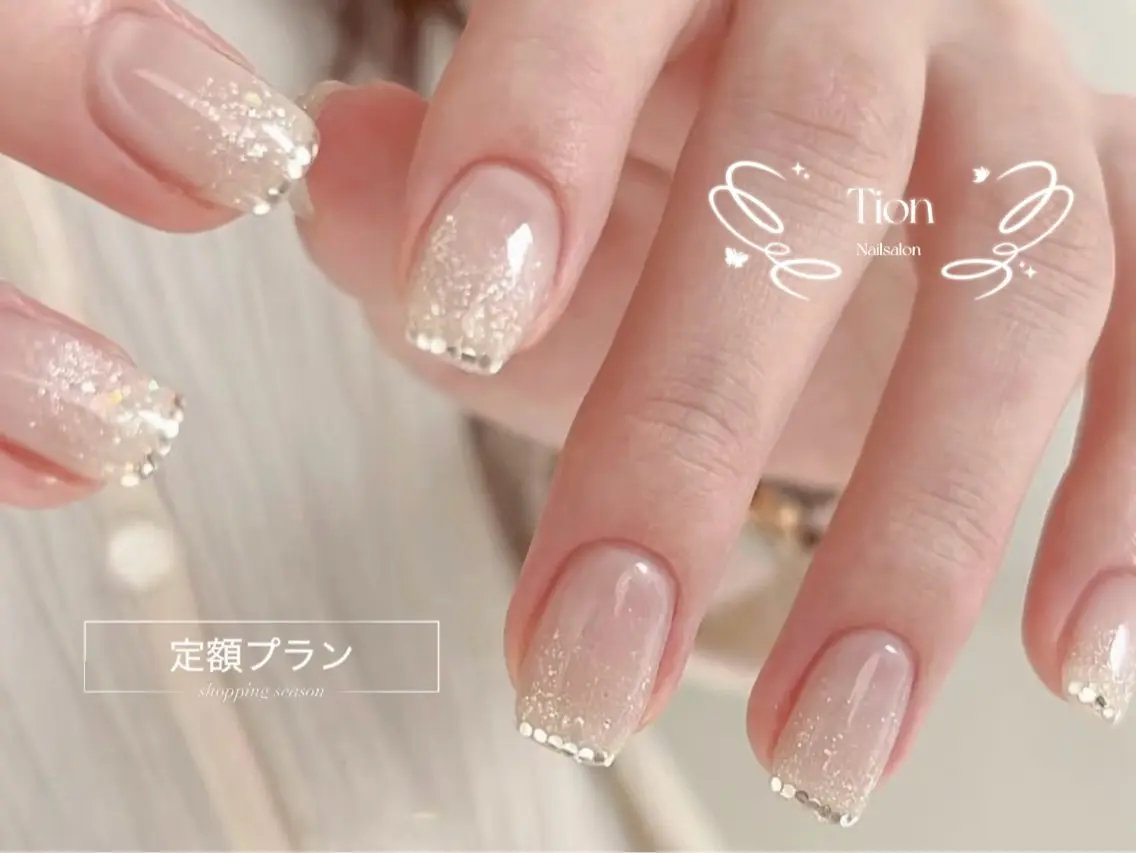 ネイル チークネイル 長さ出し フットネイル フレンチネイル ジェルネイル Nailsalon Tion　川崎店のネイルデザイン