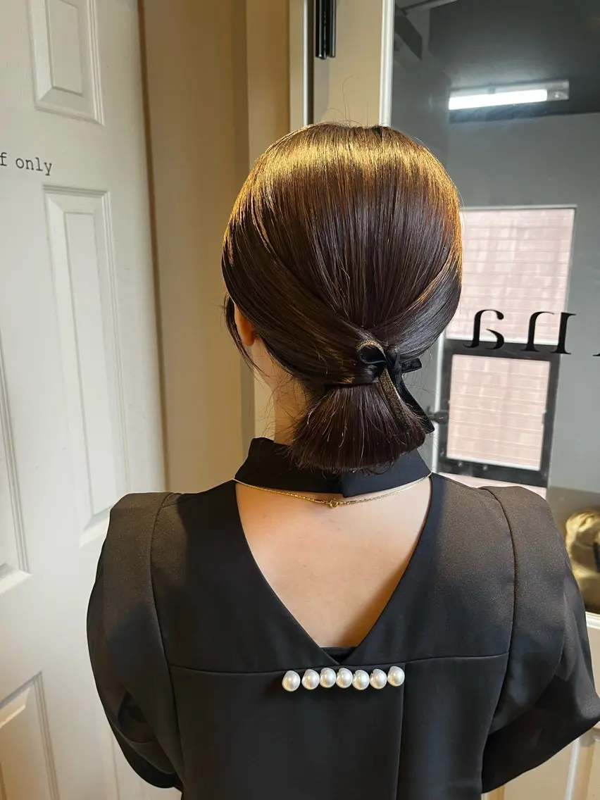 ミディアム ヘアアレンジ ヘアセット ERENA💚 ヘアアレンジのヘアスタイル
