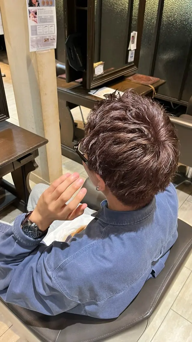 カラー メンズ ブラウンカラー 透明感カラー ナチュラルブラウン 大人可愛い/韓国 レイヤー🎀まおのヘアスタイル
