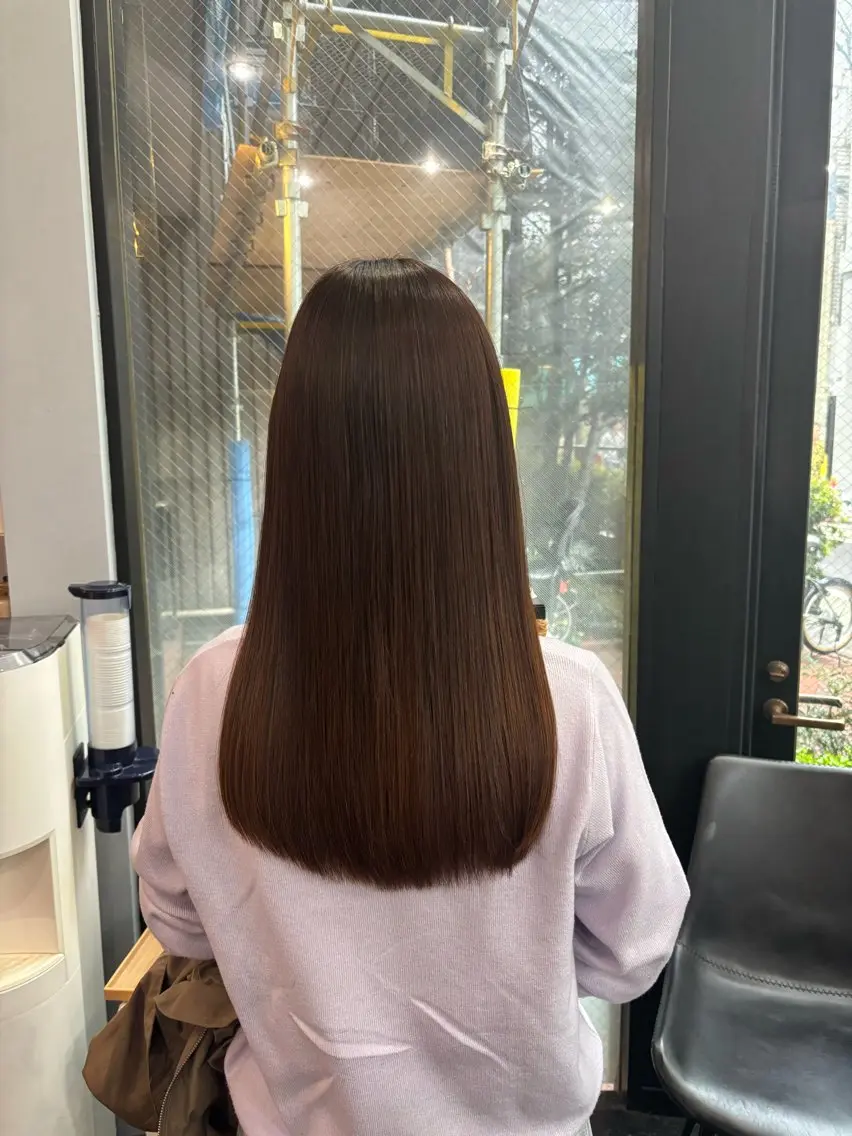 セミロング パーマ トリートメント ストレートパーマ ⚪️マナエ⚪️ ／学芸大学のヘアスタイル