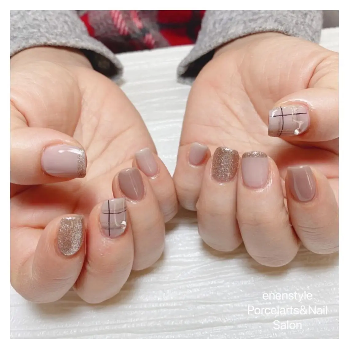 ミディアム ネイル ハンドネイル 🐾enen style 🐾のネイルデザイン