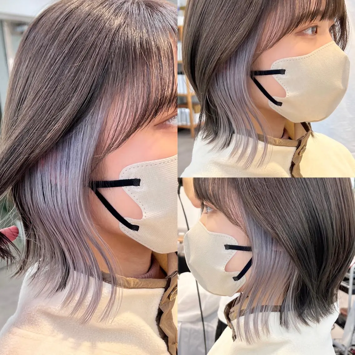 ショート ボブ 顔周りカット 長めボブ サイドバング 夏山 秀憲のヘアスタイル