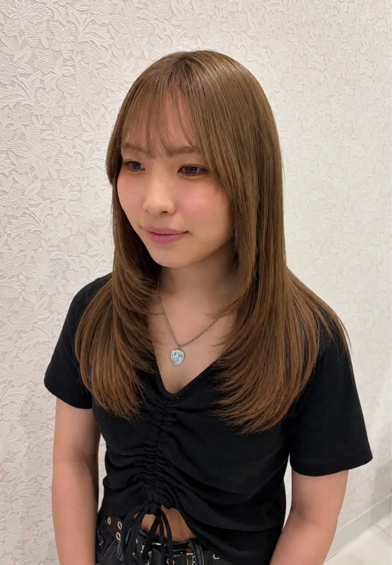 ロング カラー ヘアカラー トリートメント みやぎ はるひのヘアスタイル