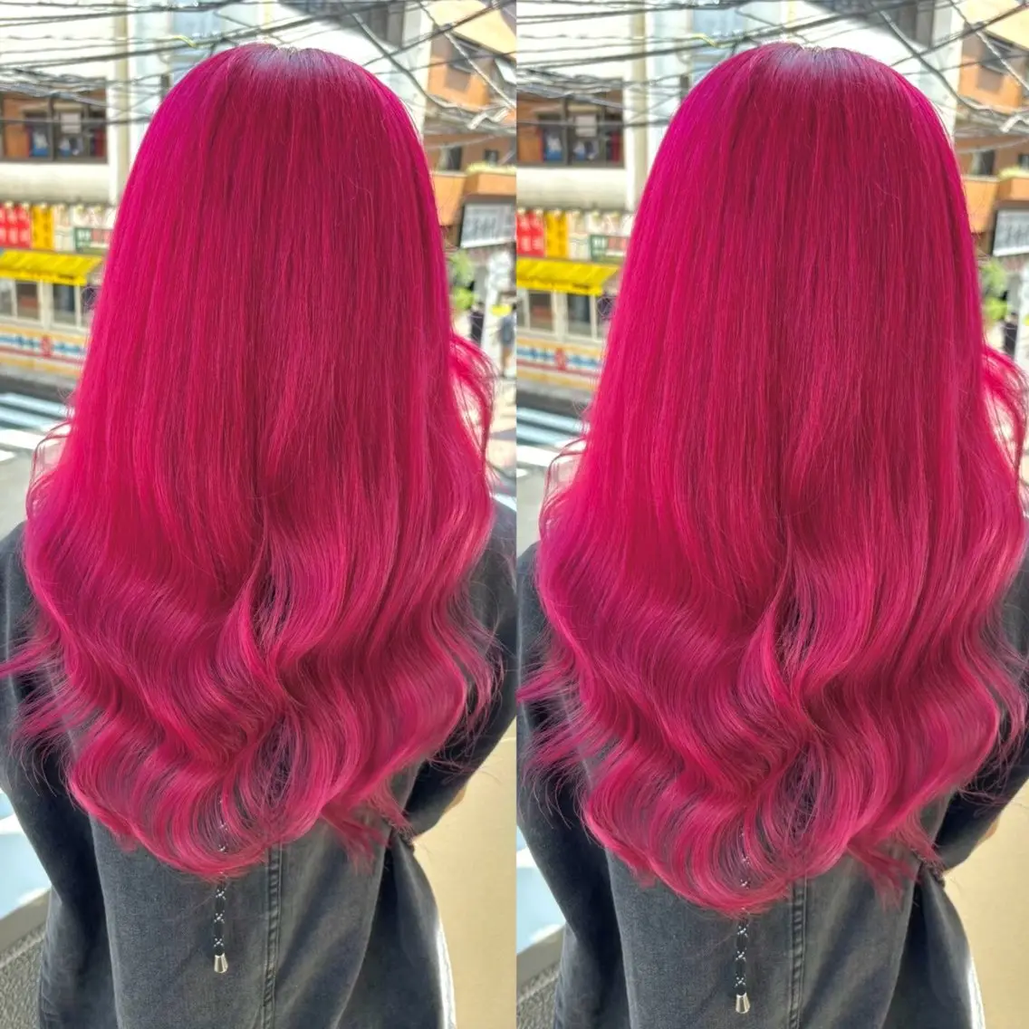 ロング カラー ブリーチ ピンクカラー ヘアカラー ヘアメ🎀ハイトーン 🩵エクステ🪄しほのヘアスタイル