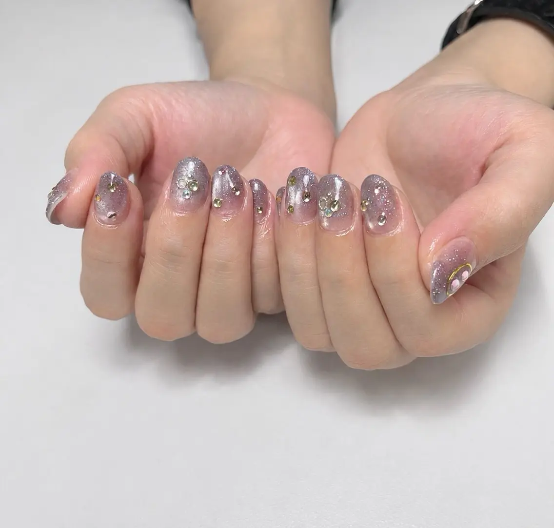 ネイル フラッシュネイル フラッシュマグ ジェルネイル グラデーション マグネットネイル ハンドネイル BOTANAIL KIKIのネイルデザイン