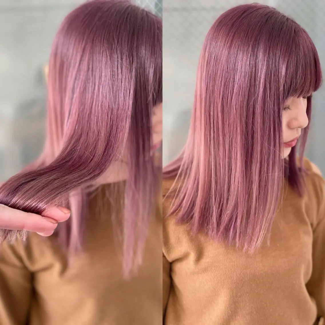 ミディアム カラー ヘアアレンジ ヘアカラー トリートメント 縮毛矯正 髪質改善寺坂雄飛💐のヘアスタイル