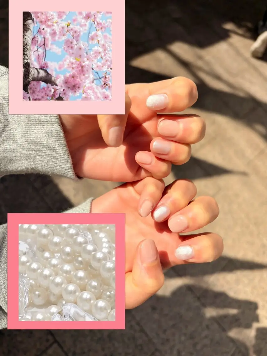 ネイル ピンク 春ネイル ホワイト 🤫噂のネイリスト Miyuuのネイルデザイン