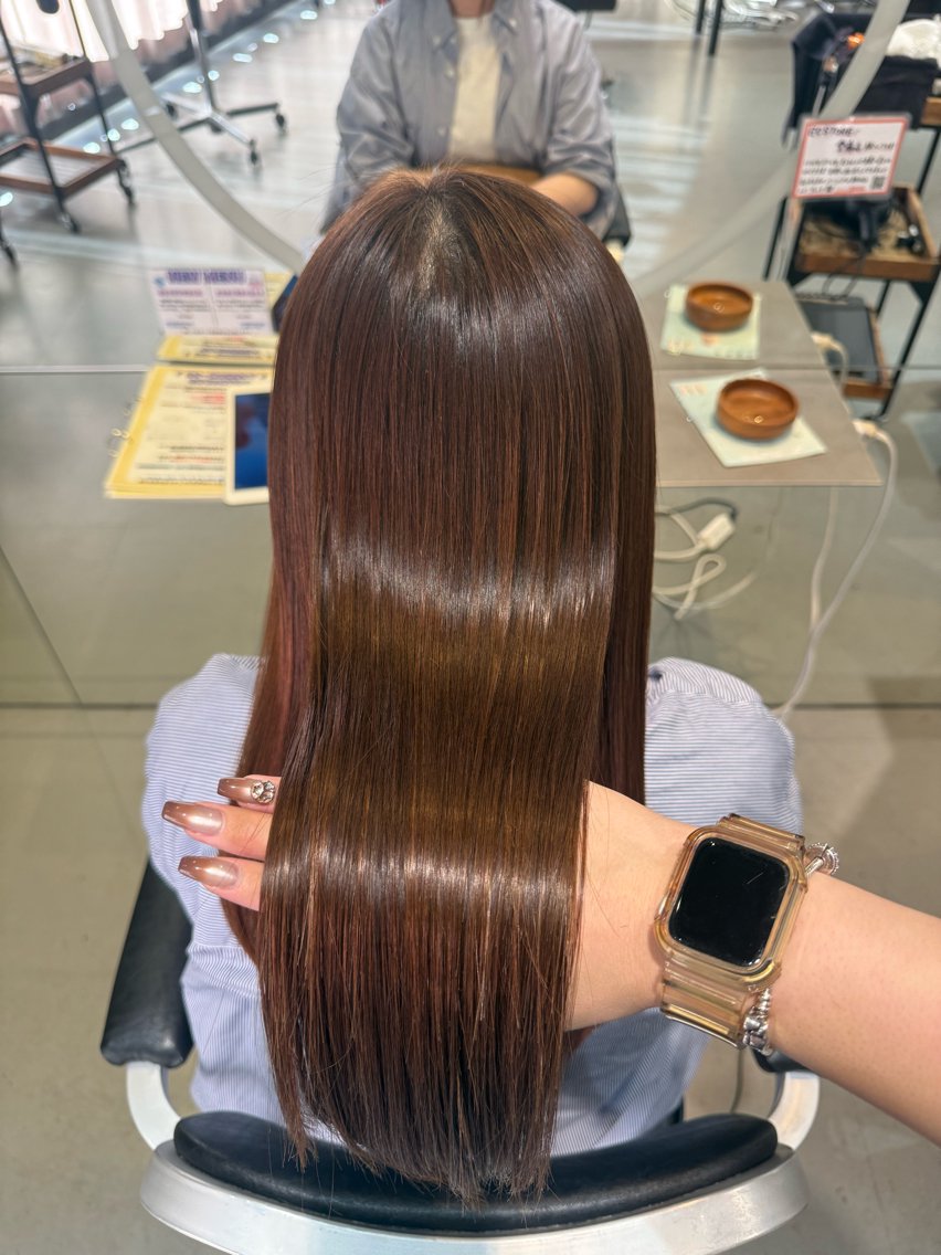 ロング 縮毛矯正 縮毛矯正 かとう きりん🎀🪽のヘアスタイル