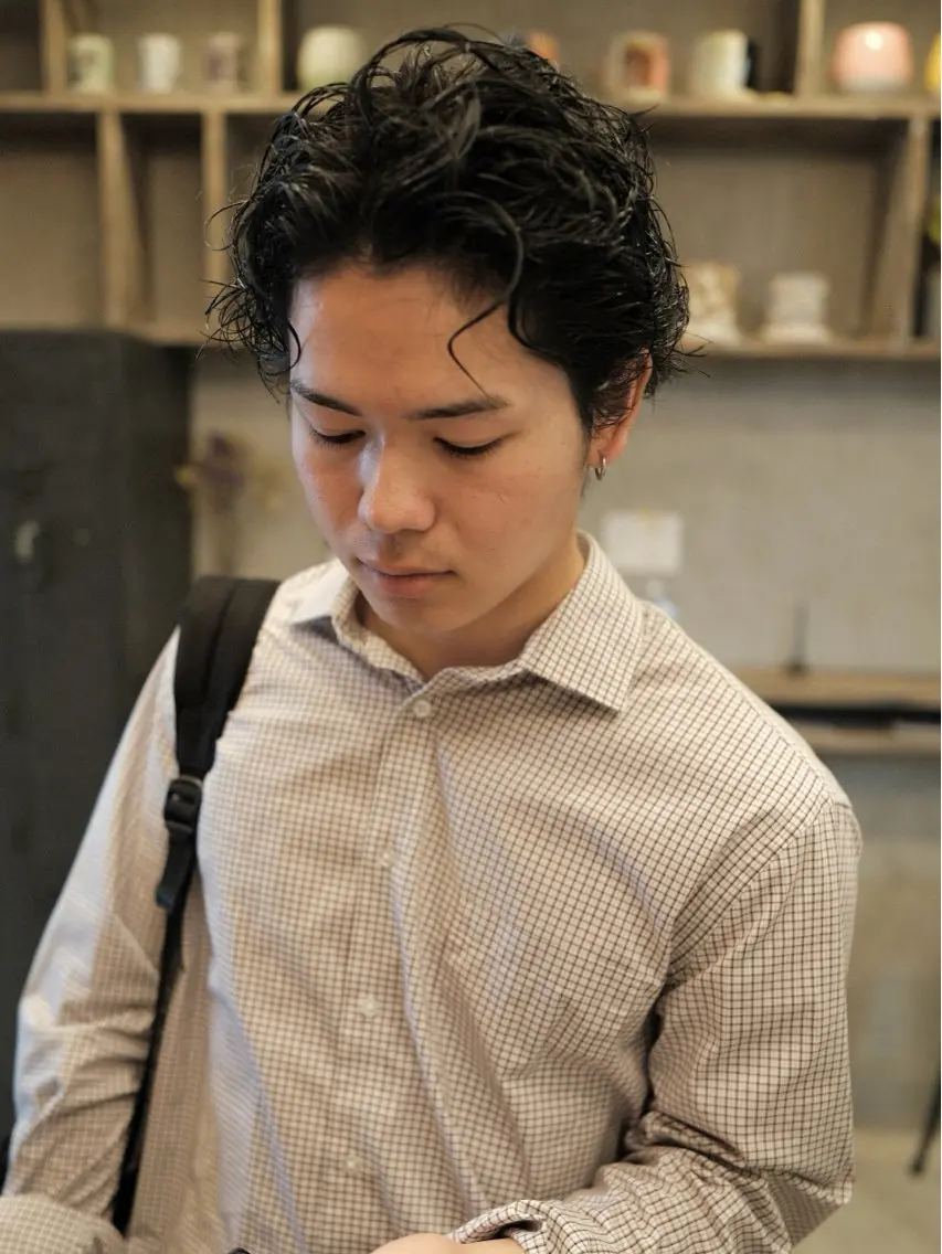ショート パーマ メンズ カット パーマ ill副店長 立和田純也のヘアスタイル