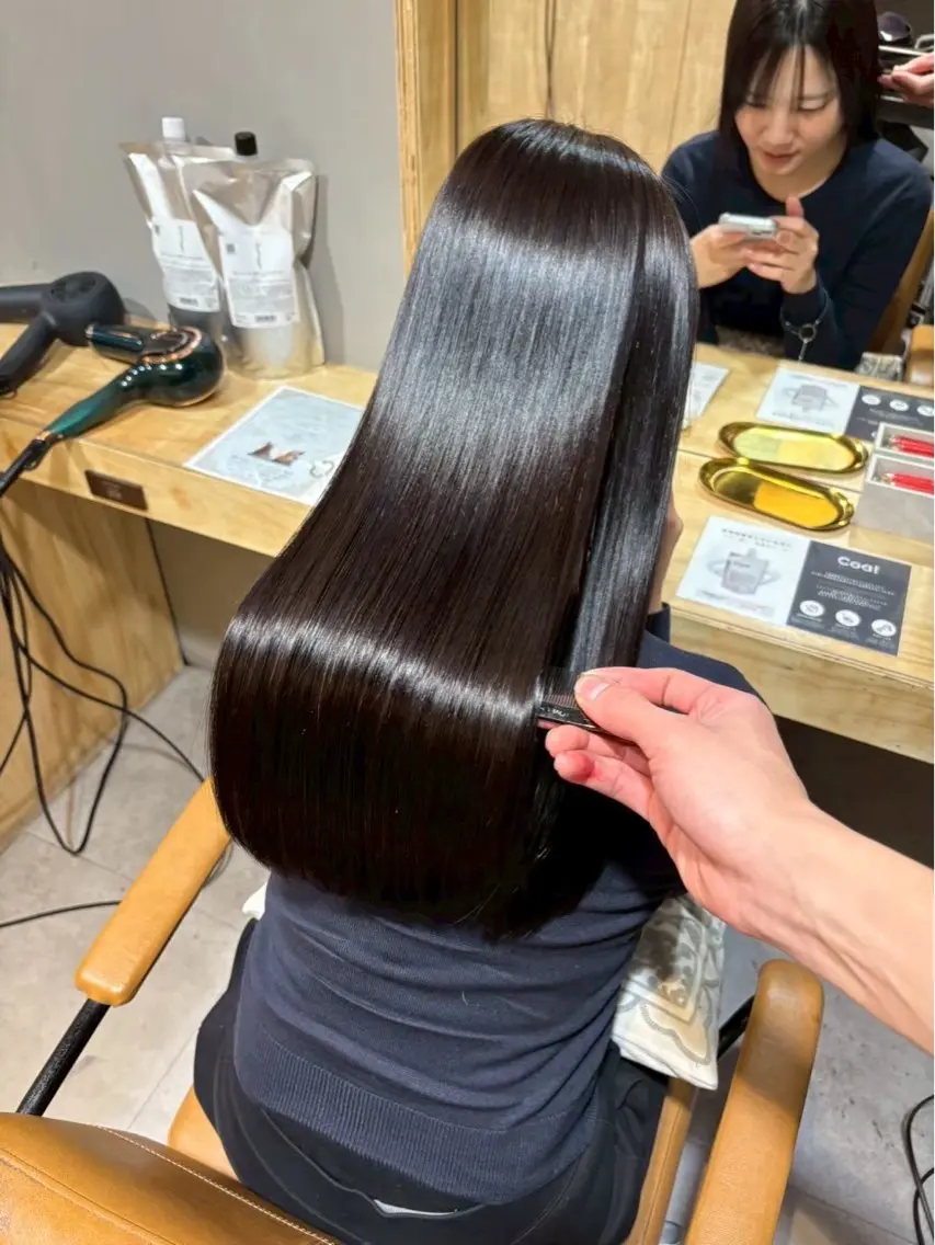 ロング 縮毛矯正 トリートメント ioe竹原 祐樹のヘアスタイル